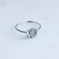 wholesale S925 Sterling Silver Nordic Style Sunflower Daisy Open Ring for Women, Minimalist and Fashionable-0-0