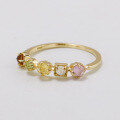 wholesale S925 gold-plated silver ring with five irregular multicolored natural gemstones, Dunli Jewelry 24 autumn new collection-0-2