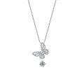 S925 Sterling Silver Moissanite Queen Iris Pendant Necklace-0-3