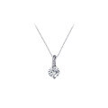 wholesale S925 Sterling Silver Korean Style Fashionable and Elegant Single Diamond Necklace for Women, Minimalist Micro-Inlaid Hollow Pendant Collarbone Chain D8398-0-4