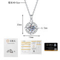 S925 Sterling Silver Moissanite Necklace with Rotating Heart Pendant-0-5