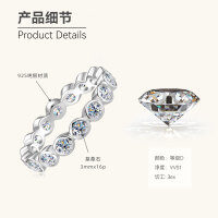 S925 Silver Full-Set D Color Moissanite Bubble Ring for Women, Daily Commute Wholesale-Bubble Body Ring [K Platinum]  $6