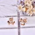 wholesale 14K rose gold Au750 diamond earrings, 9K gold Moissanite jewelry, 18K white gold clover earrings-0-1