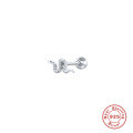 wholesale S925 Sterling Silver Mini Snake Stud Earrings with Diamond Accents, Threaded Piercing Ear Bone Stud, Trendy Euro-American Style-0-6