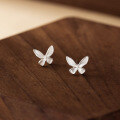 wholesale S925 Sterling Silver Adorable Sweet Girly Elegant Petite Striped Butterfly Stud Earrings M05854-0-0
