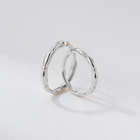 wholesale S925 Sterling Silver Fresh and Sweet Ins Style Minimalist Design Exquisite Bamboo Joint Couple Ring R02835-S925 silver wedding rings with adjustable opening