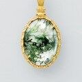 wholesale S925 Silver Japanese and Korean New Light Luxury Fashion Natural Moss Agate Necklace, Wholesale Customization-0-4