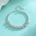 wholesale 925 Silver Sunflower Bracelet Ins Niche Design Best Friend High-End Moissanite Full Diamond Flower Hand Jewelry for Girlfriend-0-0