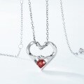 wholesale S925 Sterling Silver New Fashion Minimalist Pomegranate Heart Pendant Choker Necklace for Women Holiday Gift-0-1