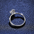 Silver Moissanite Bamboo Knot Diamond Ring-0-1