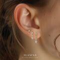 wholesale S925 Sterling Silver Four-Leaf Clover Earrings, Dainty and Versatile Zircon Earring Set for Women-0-2