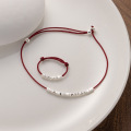 wholesale S925 Sterling Silver Exquisite Broken Silver Red Rope Bracelet Ring, Simple and Versatile Chinese Style New Chinese Temperament Hand Rope S7623-0-2
