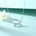 wholesale S925 Sterling Silver X Letter Necklace for Women, Versatile Ins Style Cross Pendant Choker Chain Wholesale-0-4