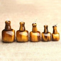 wholesale Metal material Tibetan style three-way Buddha head stupa bead DIY bracelet with yellow tiger's eye, star and moon bodhi, diamond, and cultural play accessories-12 mm