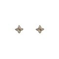 wholesale S925 silver flower earrings for women with inlaid diamond four-leaf clover lucky mini small stud earrings E6147-0-4