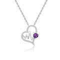 wholesale 925 Sterling Silver Heart-Shaped Gemstone Necklace, Natural Crystal Topaz Garnet Necklace, Non-Fading Gift for Women-0-1