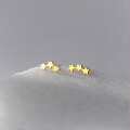 wholesale S925 Sterling Silver Three Stars Ear Studs Ins Style Designed Pentagram Ear Jewelry for Women M03159-0-2