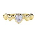 wholesale S925 silver gold-plated heart-shaped stack ring, trendy jewelry romantic series ring for women-0-4
