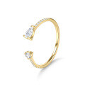 wholesale S925 Sterling Silver Minimalist Open Ring with Moissanite, Fine Gold Dawn Series, Does Not Fade-0-4