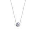 S925 Sterling Silver Moissanite One-Carat Solitaire Pendant Bubble Necklace Wholesale-0-3