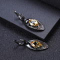wholesale 925 silver Italian designer crafted earrings jewelry with natural citrine gemstone-0-1