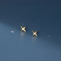 wholesale Sterling Silver Minimalist Star Stud Earrings for Women, Korean Style Summer Fresh Simple Polished Four-Point Star Earrings M00339-0-1