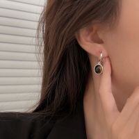 wholesale S925 Sterling Silver Natural Tiger's Eye Maillard Earrings for Women, Korean Minimalist Small Stud Earrings-Pure silver + natural tiger eye stone