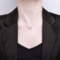 Sterling Silver Phantom Butterfly Necklace, Dainty Diamond, Fashionable and Versatile Gift for Girlfriend-0-1