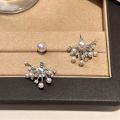 wholesale 925 Sterling Silver Manta Rose Fan-shaped Firework Pearl Earrings, Small and Minimalist Advanced Sense Light Luxury Two-way Wear Ear Studs and Ear Accessories-0-4