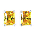 wholesale 925 Sterling Silver Rectangle Gemstone Zircon Ear Studs, European and American Fashion Minimalist Crystal Birthstone Earrings, Niche Wholesale-0-15