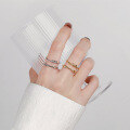 wholesale S925 Sterling Silver Irregular Curve Double Layer Open Ring Korean Style Minimalist Fresh and Light Luxury Fashion Versatile Ring-0-3