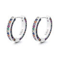 wholesale 925 Sterling Silver Inlaid with Colorful Rainbow Zirconia Full Diamond Ear Clips, Creative Japanese and Korean Design, Luxurious Style Earrings-0-4