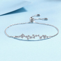 wholesale S925 Sterling Silver Moissanite Pavé Bracelet Simple Commute Fashion Ins Style Holiday Gift for Girlfriend-58.5 points Moissanite 925 silver