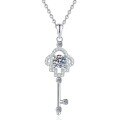 Metal Alloy Cross-Border Live Sale Hot Moissanite Key Pendant Necklace-0-3