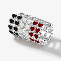 wholesale 925 Sterling Silver Enamel Love Ear Studs for Women, Cute and Sweet Earrings for Valentine's Day, Cross-Border Supply-Black Heart 925 Silver