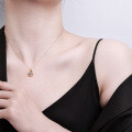 Sterling Silver Moving Teardrop Moissanite Necklace, Korean Style Wholesale-0-2