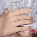 wholesale S925 silver gold-plated Italian-style woven Cuban ring 7*9mm emerald-cut moissanite women's niche-0-3