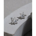 wholesale S925 Sterling Silver Korean Version Ins Minimalist Niche Design Versatile Starfish Micro-Paved Zircon Earrings for Women-0-1