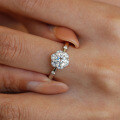 S925 Silver D Color Moissanite Ring, Classic Six-Prong 1 Carat Simulation Wedding Band-0-1