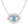 wholesale S925 Sterling Silver Cross-border Women's Creative High-end Blue Eye European and American Style Collarbone Necklace Evil Eye Series Necklace-0-5