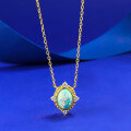 wholesale S925 Silver, Italian Craftsmanship, Vintage Style 6*8 Opal Pendant Necklace, Same as Xiaohongshu Style from Mu Jing Jewelry-0-0