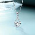 wholesale S925 Silver Inlaid Moissanite Pendant with GRA Certificate, Fashionable and Elegant Pendant Necklace-0-0