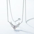 wholesale S925 Sterling Silver Korean Style Elegant Little Deer Pendant Choker Necklace Fashion Trendy Moissanite Women's Wholesale Custom-0-3