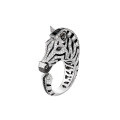 wholesale 925 Silver Gold Plated Ring with High Carbon Diamond, Zebra Black Enamel, Hot Selling Niche Versatile Jewelry for Women-0-4
