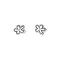wholesale S925 Sterling Silver Minimalist Line Five-Petal Flower Stud Earrings with Spiral Design M04865-0-4
