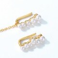 wholesale S925 Silver Asymmetrical Shell Pearl Earrings for Women, Summer New Sea Foam Mori Girl Style-0-2