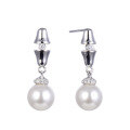 wholesale S925 Sterling Silver Artificial Pearl Earrings for Women, Small and Minimalist Advanced Sense Studs, New Fashion Elegant Ear Accessories Ear Drops-0-4