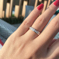 Sterling Silver Square Full Diamond Zircon Ring, Fashionable and Versatile Ins Style High-End Cross-Border Hit-0-0