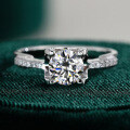 S925 Silver 18K Gold Moissanite Engagement Ring for Women, Bull Head Design-0-4