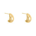 wholesale S925 Sterling Silver Smooth Bean Stud Earrings Fashion Minimalist Niche Design High-end Aesthetic Cold Tone Earrings-0-0